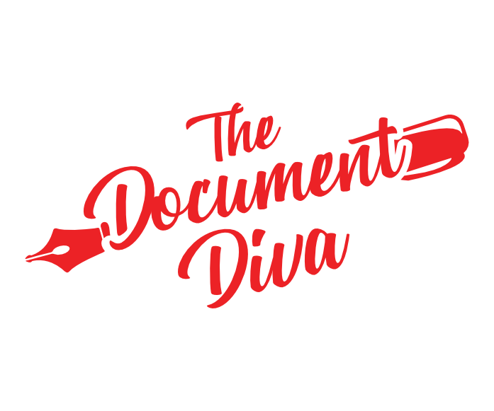Doc Diva Logo RED pen and logo text